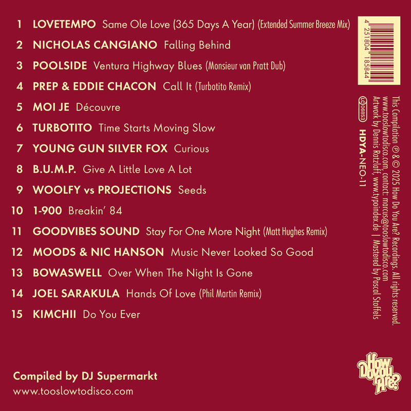 Too Slow To Disco NEO:  THE SUNSET MANIFESTO Volume 2 CD